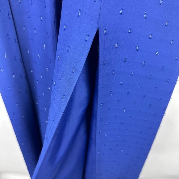 DB Studio David's Bridal Dress Size 2 Straight Neck Clip Dot A-Line Cobalt Blue - Picture 10 of 15